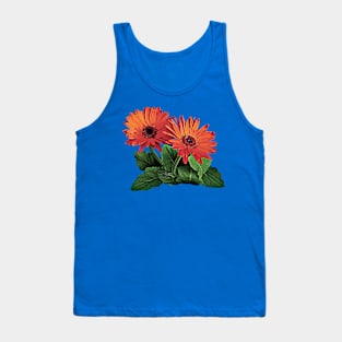 Two Orange Gerbera Daisies Tank Top